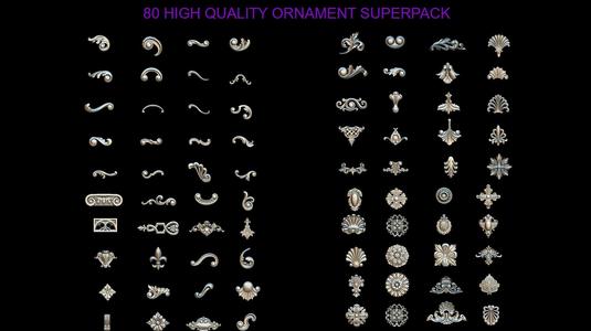 High quality 3d ornaments superpack 80