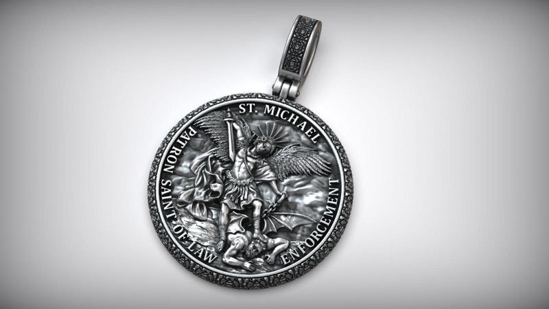 Archangel Michael Patron Saint Of Law Enforcement Amulet Pendant