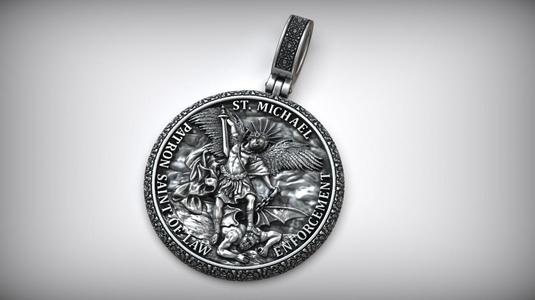 Archangel Michael Patron Saint Of Law Enforcement Amulet Pendant