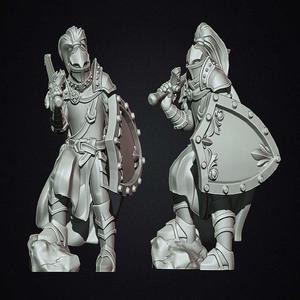 Fantasy medieval knight with shield