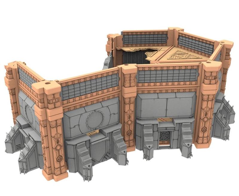 Modular ruined building the Military Base sample