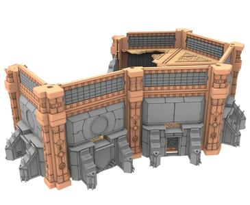 Modular ruined building the Military Base sample