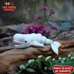 PRINT IN PLACE CUTE FLEXI BELUGA WHALE
