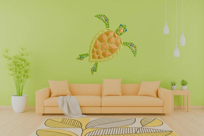 Geometric Sea Turtle wall art