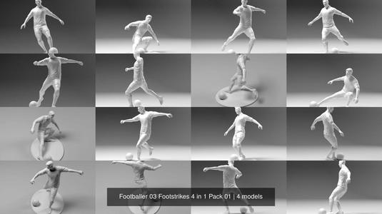 Footballer 03 Footstrikes 4 in 1 Pack 01 3D Model Collection