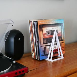 Vinyl Record Holder with 'Now Playing' Shelf