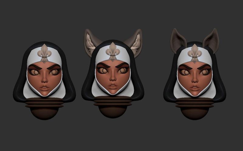 Space nuns anime heads