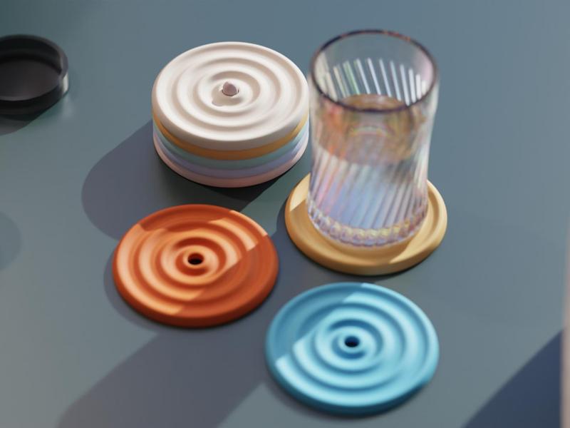 Modern Ripple Coaster Set with stand. Nice Gift