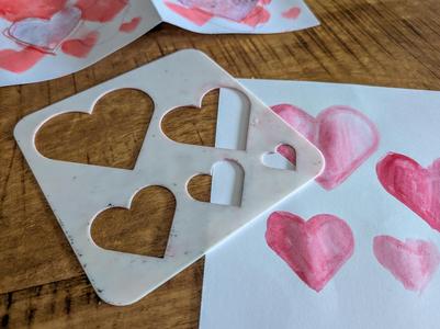 Multi-Heart Painting & Cutout Stencil Template