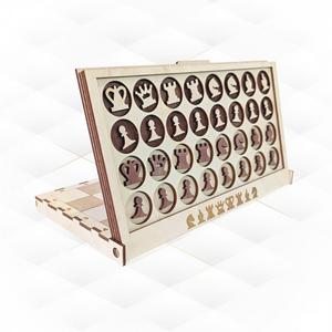 Chess set with board laser cut pattern board game