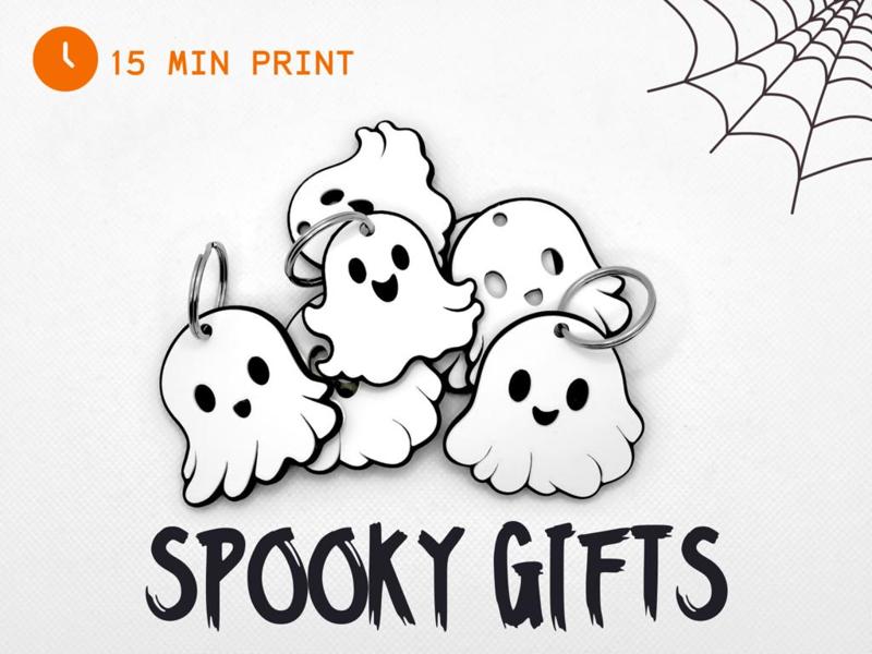 Halloween Ghost Keychain Keyring – 3 Ghost Characters