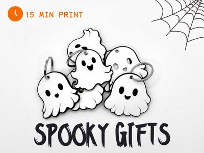 Halloween Ghost Keychain Keyring – 3 Ghost Characters