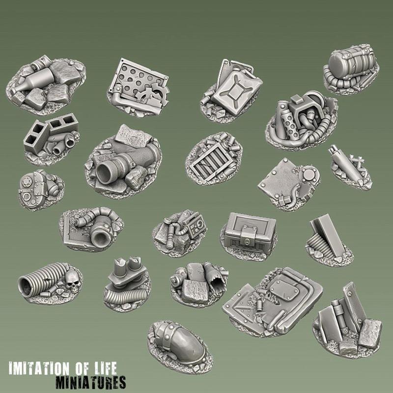 Wasteland base toppers set 2 – Supportfree base detailing kit.