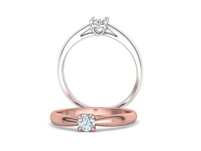 Heart design Solitaire Ring with 4mm stone 3dmodel