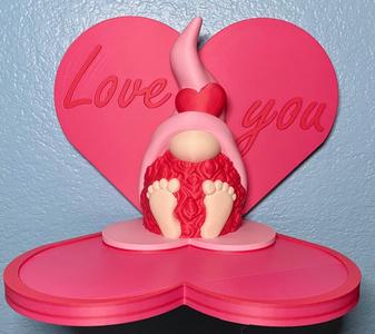 Valentine’s Day Rose Beard Gnome Wall Shelf