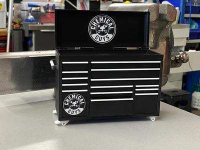 Chemical Guys Tool Box chest Wagon desktop display