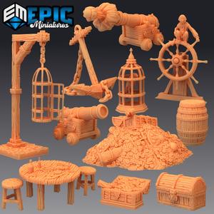 Pirate Props / Corsair Dungeon Decoration Scatter Items / Pre-Supported