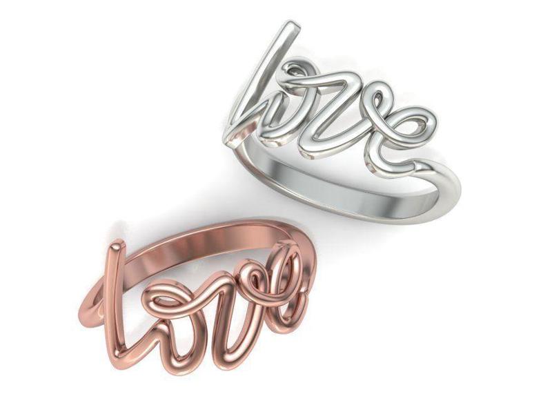 Love Ring Love Inscription Women ring  printable 3dmodel