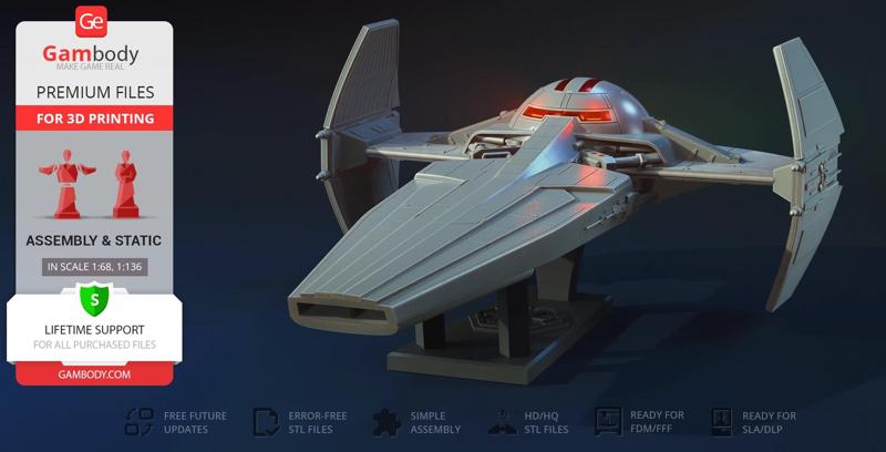 Sith Infiltrator STL files for 3D Printing | Assembly Model