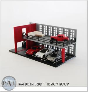 MINI GARAGE DIORAMA FOR 1/64 SCALE DIECASTS – MODEL 006 – THE SHOW ROOM