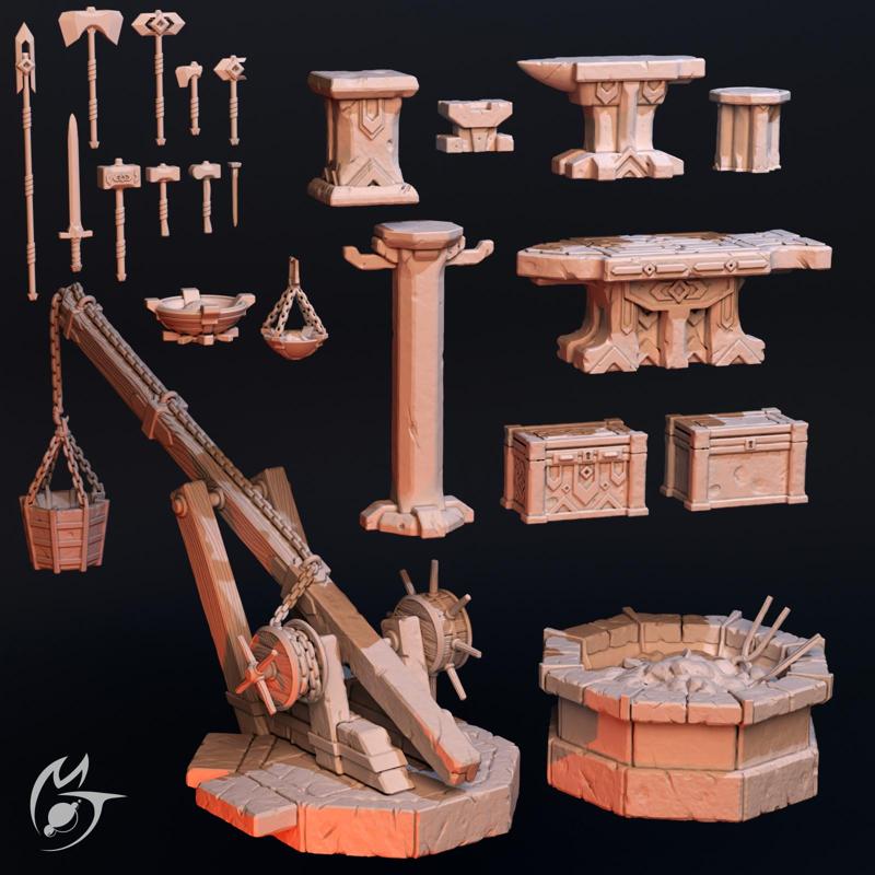 The Dwarven Forge of Baragun Objects and Props