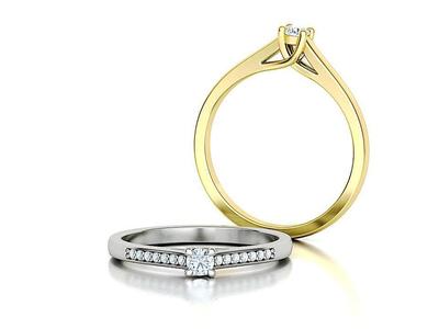 Engagement solitaire 4 prong ring 3mm main stone 3dmodel