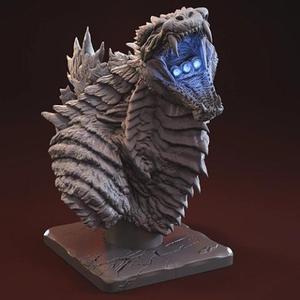 Godzilla Singular Point Bust STL Files for 3D Printing | Assembly Model