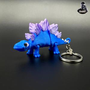 Stegosaurus Keychain – Articulated – Print in Place – Multicolor