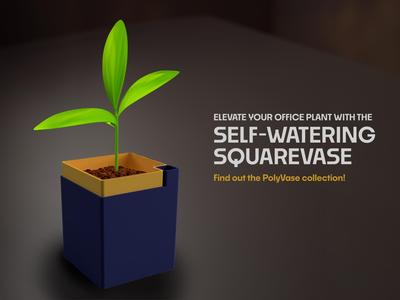 Self-Watering SquareVase 