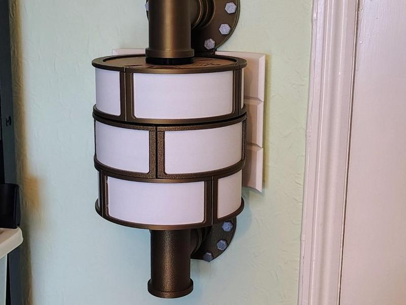 Recycled Spool Modular Industrial Style LED Lamp