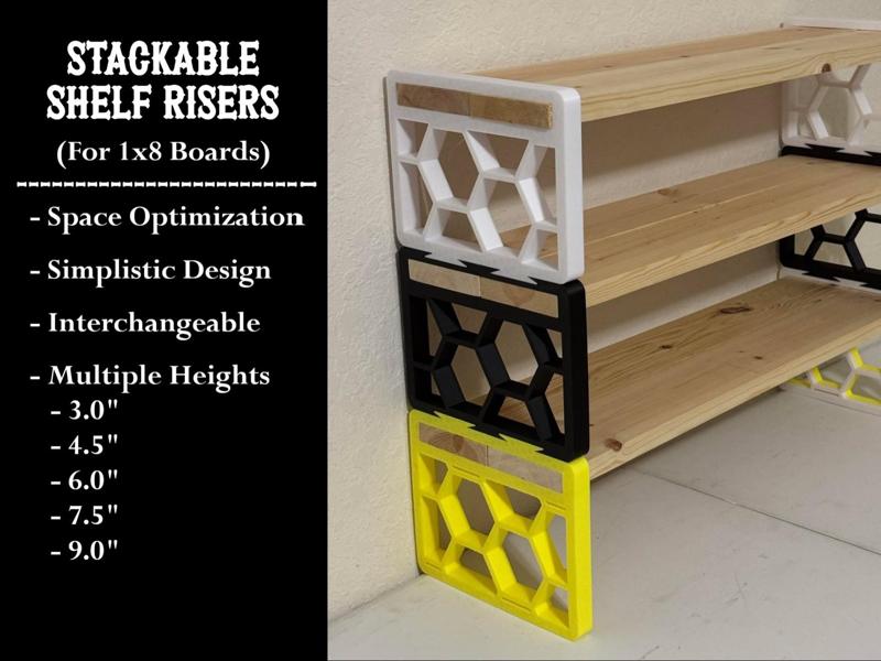 Stackable Risers for 1×8 Boards
