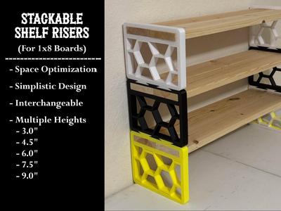 Stackable Risers for 1×8 Boards