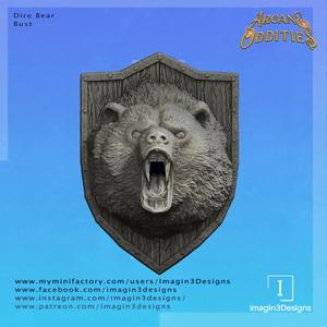 Pre-Supported Dire Bear Bust