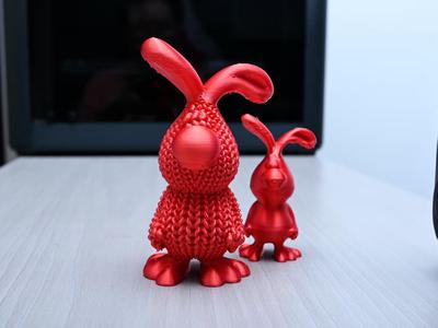 Knitted crocheted rabbit