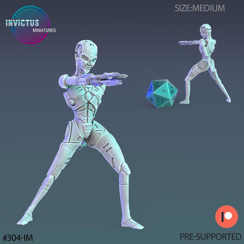 Future Robot Female S1000 / Cyborg Scout / Skeleton Soldier / Exoskelet Officer / Space War Construct / Steampunk Battle Robot / Invasion Army / Cyberpunk Droid / Sci-Fi Encounter
