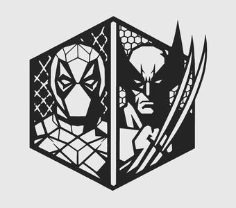 Deadpool – Wolverine – low poly wall art