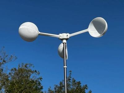 Modular Anemometer with roller scate bearing and data logger   
