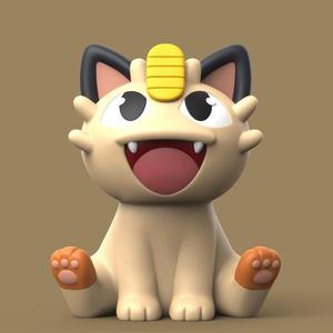 Chibi Meowth (Easy Print No Supports)