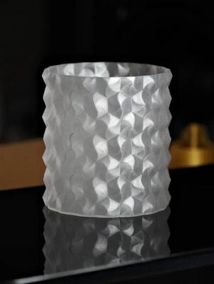 Hex Twist surface vase (spiral print)