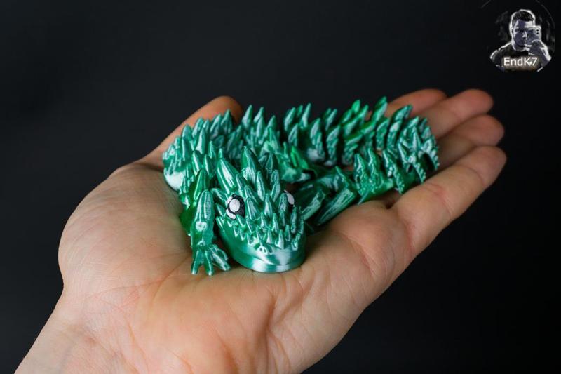 Spiky Mountain Dragon - Articulated - Print in Place - No Supports - Fantasy