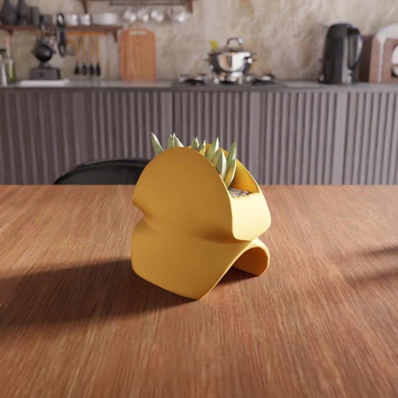 3D Small Desk Planter STL File – Home Decor, 3D Printed Planter, Desk Planter, Modern Planter, 3D Printing, Indoor Planter