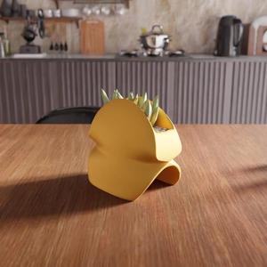 3D Small Desk Planter STL File – Home Decor, 3D Printed Planter, Desk Planter, Modern Planter, 3D Printing, Indoor Planter