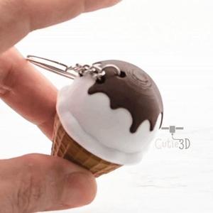 Cutie3D Keycap Fidget Clicker Ice Cream Keychain – Cute Backpack Keychain