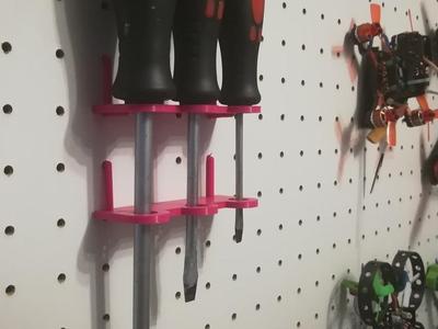 Customizable Pegboard Screwdriver Holder