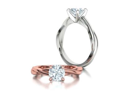 Solitaire Engagement Ring Woven band with 1ct stone 3dmodel