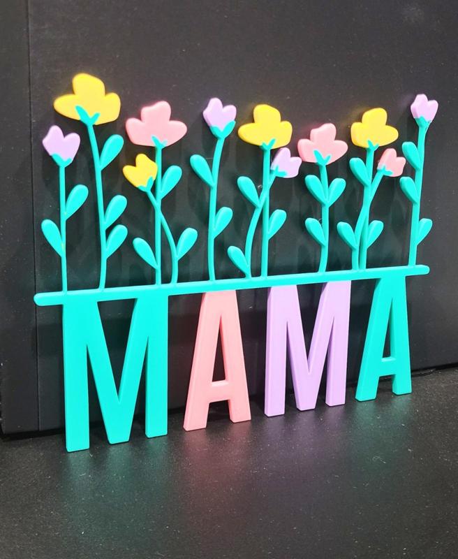Mothers Day “MAMA” Flower Sign, Colorful 3d print