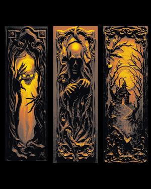 The haunted doorways to other dimensions and fear – Set of bookmarks