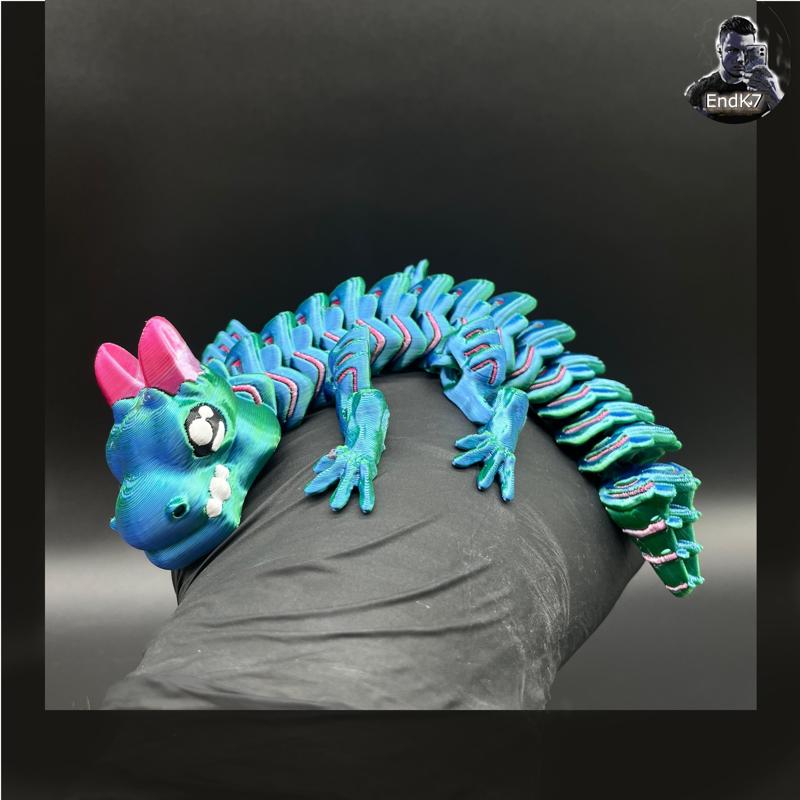 Grumpy Baby Dragon 🐉 – Multicolor – Articulated – Print in Place