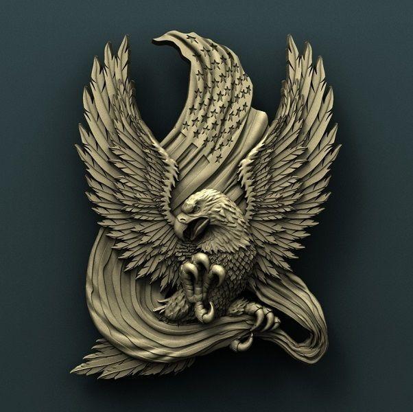 American Eagle 3d stl model for cnc 3D print model