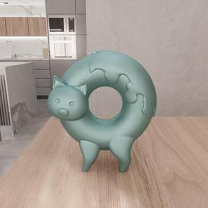 3D Cute Donut Cat Decor with 3D Stl File & Decor Printing 3D, Cat Decor, Cat Print, 3D Printed Decor, Donut Art, 3D Printing, Cat Lover